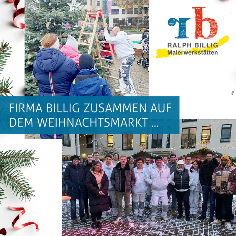 Firma Billig zusammen auf dem Weihnachtsmarkt ...