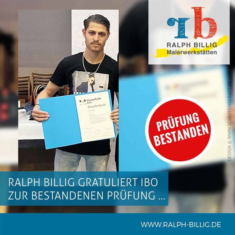 Ralph Billig gratuliert Ibo zur bestandenen Prüfung ...