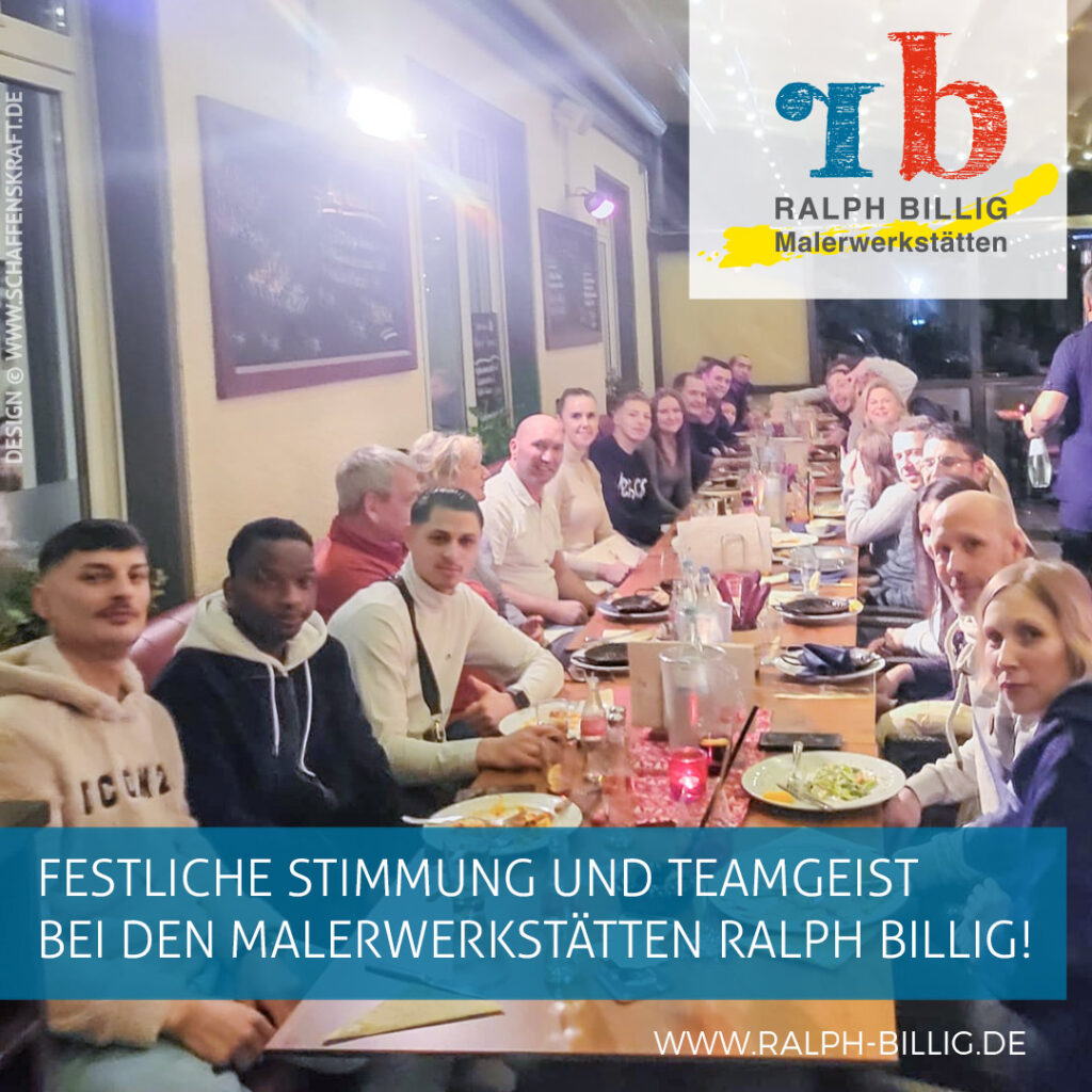 Festliche Stimmung und Team­geist bei den Maler­werkstätten Ralph Billig!